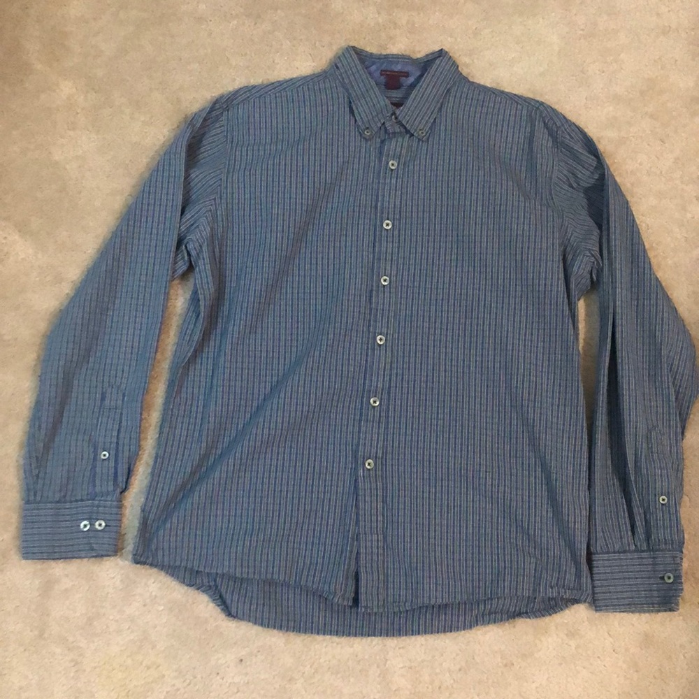 Izod slim fit button down casual dress shirt